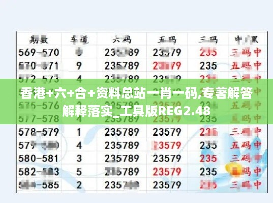 香港+六+合+资料总站一肖一码,专著解答解释落实_工具版REG2.48