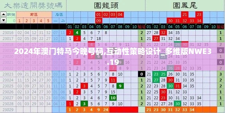 2024年澳门特马今晚号码,互动性策略设计_多维版NWE3.19