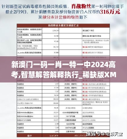 新澳门一码一肖一特一中2024高考,智慧解答解释执行_稀缺版XMW3.31