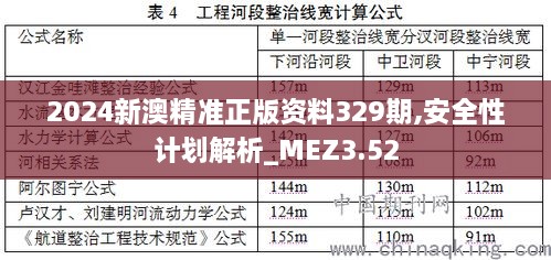 2024新澳精准正版资料329期,安全性计划解析_MEZ3.52