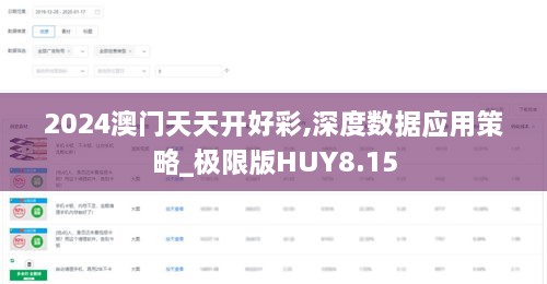 2024澳门天天开好彩,深度数据应用策略_极限版HUY8.15