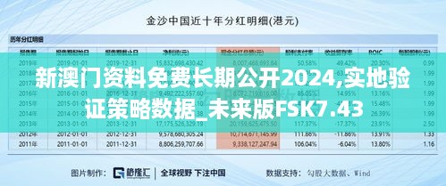 新澳门资料免费长期公开2024,实地验证策略数据_未来版FSK7.43