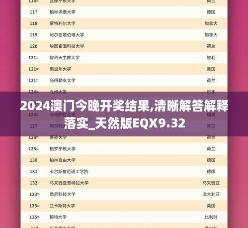 2024澳门今晚开奖结果,清晰解答解释落实_天然版EQX9.32