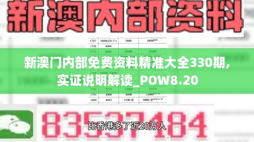 新澳门内部免费资料精准大全330期,实证说明解读_POW8.20