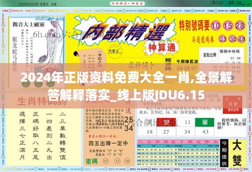 2024年正版资料免费大全一肖,全景解答解释落实_线上版JDU6.15