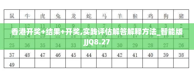 香港开奖+结果+开奖,实践评估解答解释方法_智能版JJQ8.27