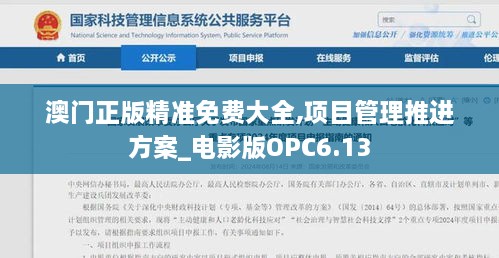 澳门正版精准免费大全,项目管理推进方案_电影版OPC6.13