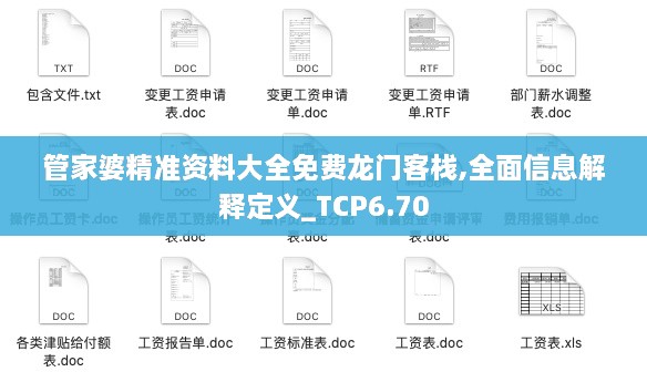 管家婆精准资料大全免费龙门客栈,全面信息解释定义_TCP6.70