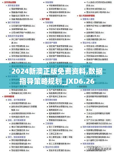 2024新澳正版免费资料,数据指导策略规划_JXD6.26