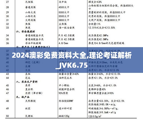 2024澳彩免费资料大全,理论考证解析_JVK6.75