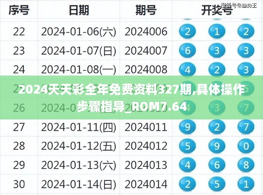 2024天天彩全年免费资料327期,具体操作步骤指导_ROM7.64