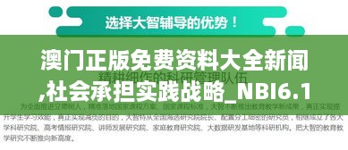 澳门正版免费资料大全新闻,社会承担实践战略_NBI6.17