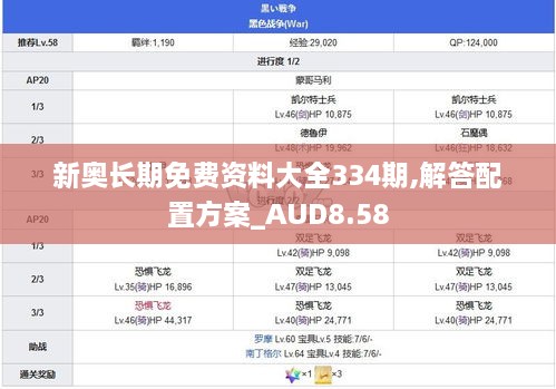 新奥长期免费资料大全334期,解答配置方案_AUD8.58