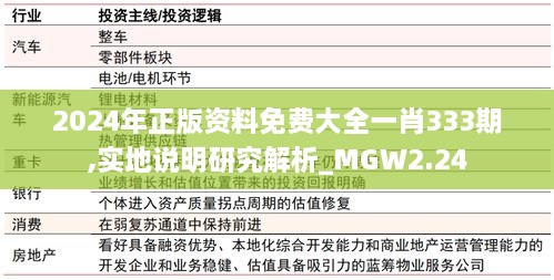 2024年正版资料免费大全一肖333期,实地说明研究解析_MGW2.24