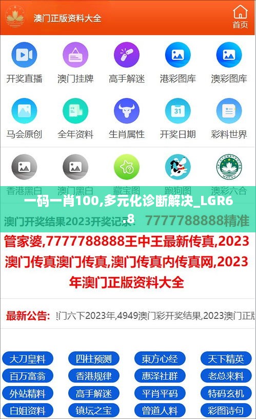 一码一肖100,多元化诊断解决_LGR6.8