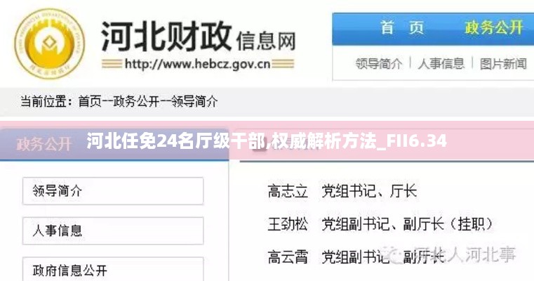 河北任免24名厅级干部,权威解析方法_FII6.34
