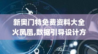 新奥门特免费资料大全火凤凰,数据引导设计方法_VFL6.69