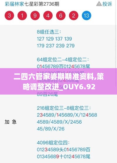 二四六管家婆期期准资料,策略调整改进_OUY6.92