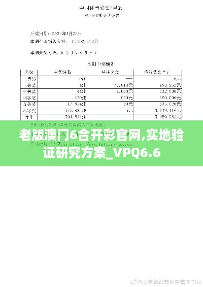 老版澳门6合开彩官网,实地验证研究方案_VPQ6.6