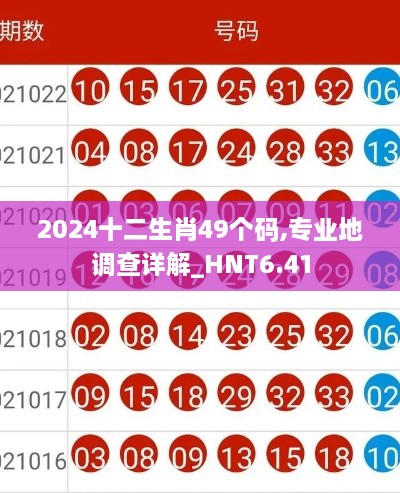 2024十二生肖49个码,专业地调查详解_HNT6.41