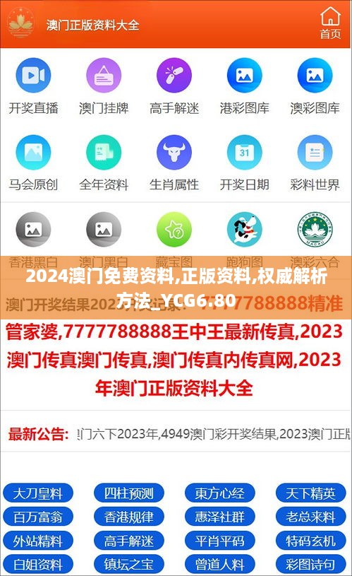 2024澳门免费资料,正版资料,权威解析方法_YCG6.80