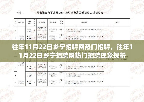 往年11月22日乡宁招聘网热门招聘现象解析与探析