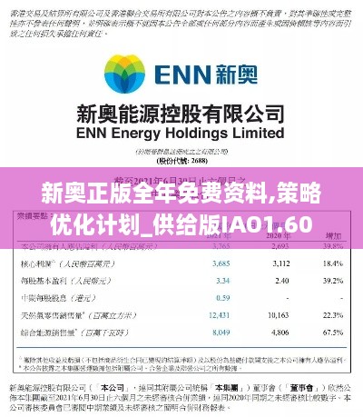 新奥正版全年免费资料,策略优化计划_供给版IAO1.60