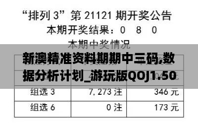 新澳精准资料期期中三码,数据分析计划_游玩版QOJ1.50