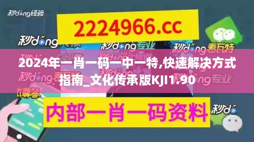 2024年一肖一码一中一特,快速解决方式指南_文化传承版KJI1.90