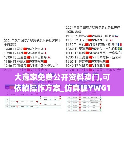 大赢家免费公开资料澳门,可依赖操作方案_仿真版YWG1.91