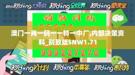 澳门一肖一码一一特一中厂,内部决策资料_别致版SNW1.71