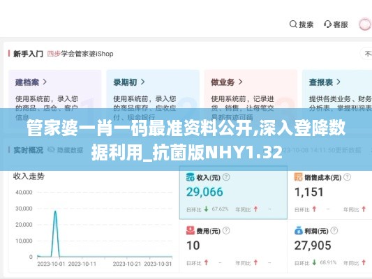 管家婆一肖一码最准资料公开,深入登降数据利用_抗菌版NHY1.32