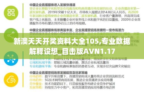 新澳天天开奖资料大全105,专业数据解释设想_目击版AVN1.17