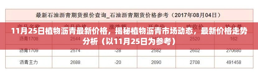 揭秘植物沥青市场动态，最新价格走势分析与预测（以11月25日为参考）