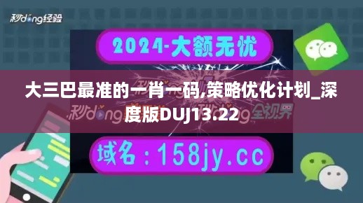 大三巴最准的一肖一码,策略优化计划_深度版DUJ13.22