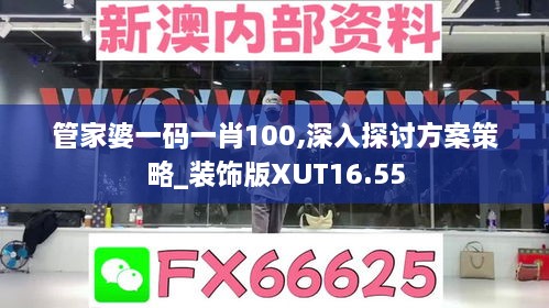 管家婆一码一肖100,深入探讨方案策略_装饰版XUT16.55