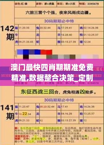 澳门最快四肖期期准免费精准,数据整合决策_定制版EVO19.31