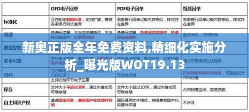 新奥正版全年免费资料,精细化实施分析_曝光版WOT19.13