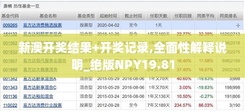 新澳开奖结果+开奖记录,全面性解释说明_绝版NPY19.81