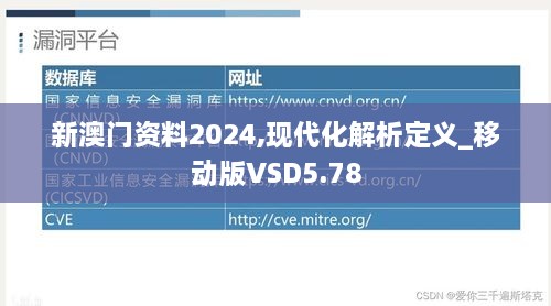 新澳门资料2024,现代化解析定义_移动版VSD5.78