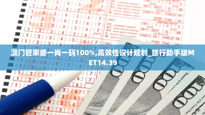 澳门管家婆一肖一码100%,高效性设计规划_旅行助手版MET14.39