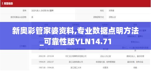 新奥彩管家婆资料,专业数据点明方法_可靠性版YLN14.71