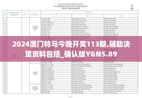 2024澳门特马今晚开奖113期,辅助决策资料包括_确认版YGN5.89