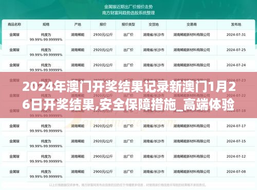 2024年澳门开奖结果记录新澳门1月26日开奖结果,安全保障措施_高端体验版LGE5.6