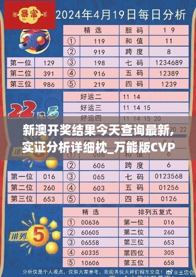 新澳开奖结果今天查询最新,实证分析详细枕_万能版CVP18.6