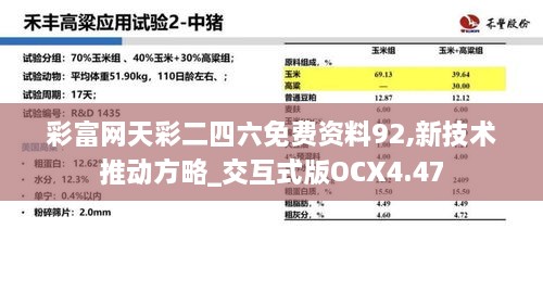 彩富网天彩二四六免费资料92,新技术推动方略_交互式版OCX4.47