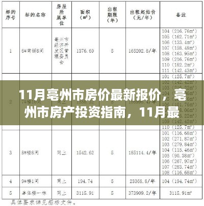 亳州市房产投资指南，11月最新房价报价与购房步骤详解