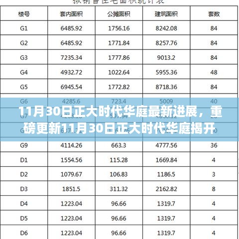 11月30日正大时代华庭最新进展揭秘，新篇章开启，抢先一览