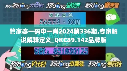 管家婆一码中一肖2024第336期,专家解说解释定义_QKC89.142品牌版