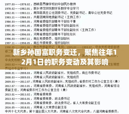 新乡孙国富职务变迁揭秘，聚焦往年职务变动背后的影响